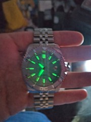 Turquoise Dial Submarine Divers Watch: 40mm Automatic NH35, Sapphire Crystal