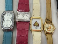 LOT 15 WATCHES BULOVA FOSSIL WALTHAM KENNETH COLE DISNEY ETC ALL TESTED WORKING