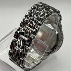 Daytrip Watch Women’s Cheetah Print Orange & Black Band Silver Dial NEW BATTERY
