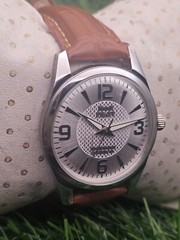 Beautiful Men’s HMT Pilot Parashock Mechanical Wind 17J Watch Silver Dial