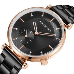 Women Girls Luminous Waterproof Watch Ladies Analog Quartz Black Mini Focus 2024
