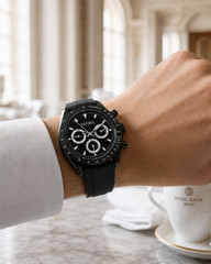 TÍVORÁ Veyron Argent Steel All Onyx Dial – Custom Branded Automatic Chronograph