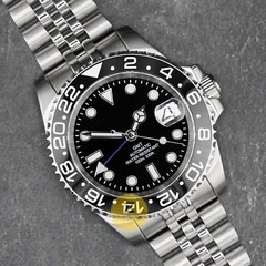 Custom Made 40mm Black GMT Custom Sub Style Mod Watch Jubilee w/ NH34 Movement