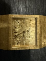 L. U. Chopard & Cie 18k Gold Square STUNNING RARE Tapestry Dial Watch