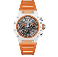 Invicta Racing Vaulthan Men’s Watch 69679 44mm Clear Case Orange Band Skeleton