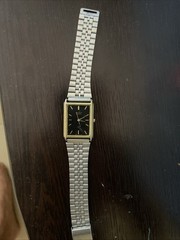 ORIENT Gold-tone Case Japan1980s Black Dial Ladies Watch