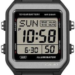 CASIO W-221H-1AJF Digital Watch Black Resin Alarm Chronograph Water Resist Timer