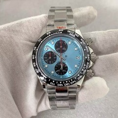 Watch Modification 39MM Steel Case Flat Sapphire Glass Quartz for VK67 Movement