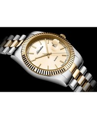 ADRIATICA Men Quartz Casual Watch Classic Dress Gold color Dial Waterproof Swiss