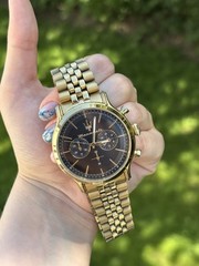 Gebraucht Maserati Herrenarmbanduhr – Gold/Schwarz – Chronograph