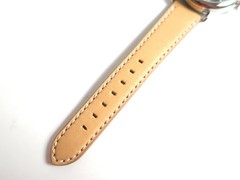 SHINOLA 34mm Beige Belt: Blue DETROIT Leather Navy Runwell Strap The Watch