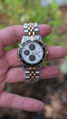 Vintage Seiko 7T32-F039 Chronograph Sports 150 Two Tone Quartz Watch
