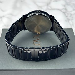 Bulova Modern Futuro Men’s Quartz Calendar Black Stainless Steel Watch 98D144