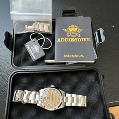 ADDIESDIVE Men’s Watch Sand Dial 36mm HF Quartz 100m Waterproof Diver Beige