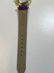 Murano Glass Millefiori Watch Round Gold-Tone Venice Italy Purple New Battery