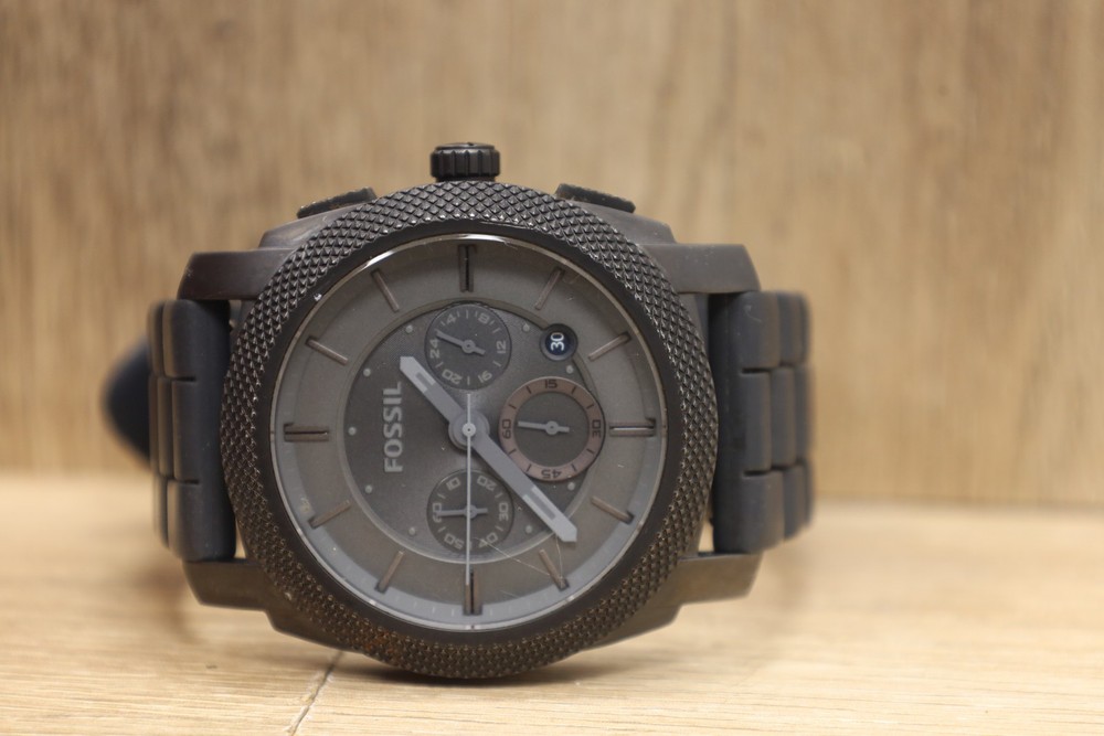 Fossil Men Chronograph Grey Rubber Quartz Battery & Analog Watch CH-3025 New Bat