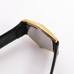 Celine Square Gold Black Quartz Wristwatch Japan Vintage Rare 078416