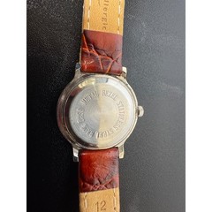 Moulin Quartz Watch Silver Dial Brown Croc Leather Strap Japan Movt Untested