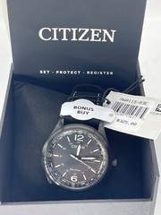 $325 CITIZEN Eco-Drive CLASSIC GLOW Luminous black rugged military-inspire SPORT
