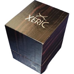 Xeric Halograph Chrono Silver Steel Leather Quartz Mens Watch Box Auth Japan