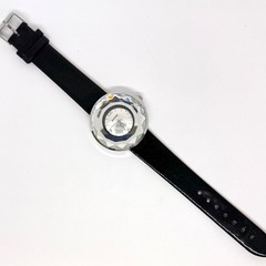 Black, Silver Plated and Cut Glass Ladies Watch #1090
