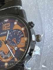 Fashion Sport Men’s Stainless Steel Case Leather Quartz Analog Wrist Watch