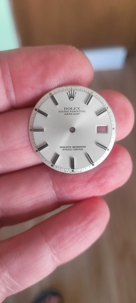 Rolex 100% genuine Silver Sigma non quick set 1601 dial with large hour markers