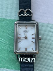 Keep Collective Silver Tone Mom Charm Wrap Watch