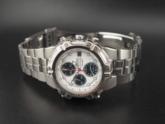 Vintage 1997 Seiko Chronograph 7T32-6K30 Panda Dial Qz 41mm Mens Watch JAPAN