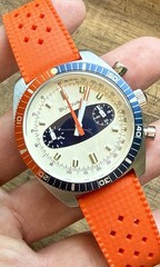 Mint Bulova Surfboard Quartz Chronograph Watch 41mm White Dial Steel 98A254