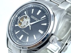 SEIKO PRESAGE Automatic Watch Open heart Sapphire Black Dial 4R38-00S0 Excellent