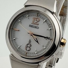 SEIKO 1B22-0BF0 JDM Womens Solar Wristwatch 28mm Silver wrist 15cm