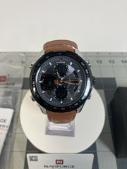 Naviforce Mens brown leather strap NF9197 quartz