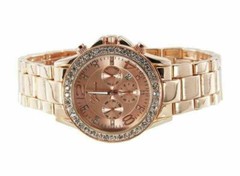 Ladies Fashion Gold Luxury Wrist Watch Designer Celebrity Diamante