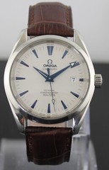 OMEGA SEAMASTER AQUA TERRA 2503.33 AUTOMATIC CO-AXIAL MENS BROWN LEATHER WATCH