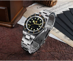 San Martin BB58 40mm SN0008G-D (Upgraded) BLACK GILT Men’s Dive Watch 200m NH35