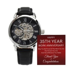 35th Year Work Anniversary Men’s Mechanical Watch with LED Gift Box