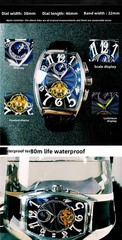 Fully automatic mechanical watch luminous sun, moon and stars men’s watch