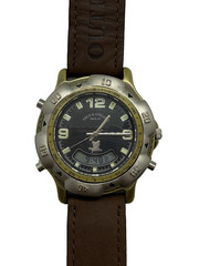 Field & Stream Men’s Watch Analog & Digital Quartz Brown Leather Band F15GKSB