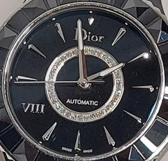 Dior VIII “Black Diamond” Ceramic Stainless Steel Women’s watch 6.26″-6.75″ In.