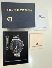 PAGANI DESIGN PD-1701 V6 Moon Watch Chronograph Black Dial Seiko New In Box