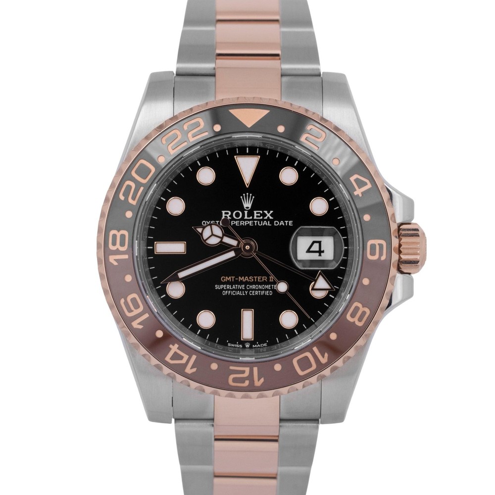 2019 PAPERS Rolex GMT-Master II ROOT BEER Two-Tone 18K Gold 40mm 126711 CHNR BOX