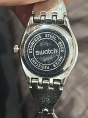 Ladies Watch “SWATCH” Swiss Quartz Move, Pink & Stainless Steel, Work, K-Time