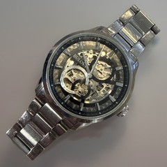 Bulova Sutton Automatic Skeleton Dial Stainless Steel Men’s Watch 96A208 Working