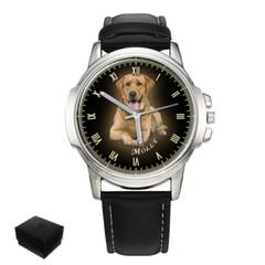 PERSONALISED YOUR DOG CAT PHOTO MENS WRIST WATCH BIRTHDAY FATHER’S DAY GIFT