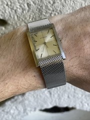 Vintage Juvenia Watch AMÉRICAINE Gondolo Intigrated Bracelet Mid Century Modern