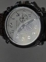 Vellacio Men’s Watch Round Silver faux chronograph – needs band