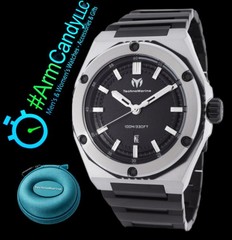 NEW Two-Tone 45mm Men’s Techno Marine Coral Legacy Black & Grey FREE TRAVEL CASE