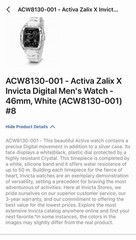 Activa Zalix X Invicta Men’s Digital Quartz Watch 46mm White Strap 30m Box