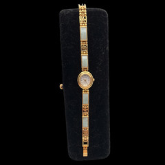 Gem Time Ladies Watch Jade & Mother of Pearl Needs Battery EUC